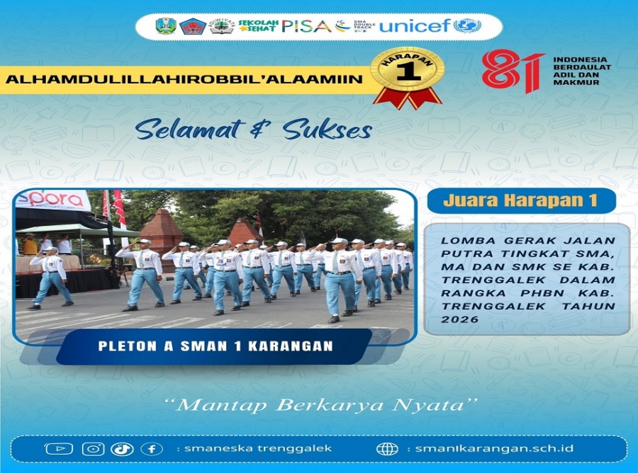 SMAN 1 KARANGAN JUARA 4 GERAK JALAN PUTRA KAB TRENGGALEK