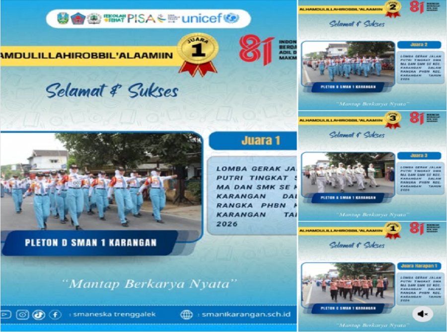 4 PELETON BARIS PUTRI SMANESKA SAPU BERSIH JUARA GERAK JALAN