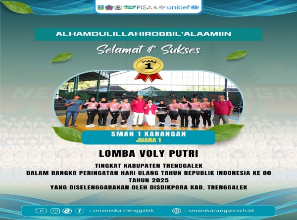SMANESKA RAIH JUARA 1 LOMBA VOLI PUTRI KAB.TRENGGALEK