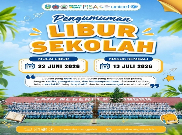 PENGUMUMAN LIBUR SEKOLAH SMAN 1 KARANGAN 22 JUNI 2026