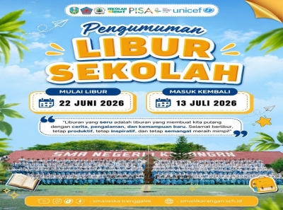 PENGUMUMAN LIBUR SEKOLAH SMAN 1 KARANGAN 22 JUNI 2026