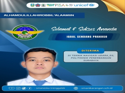 IQBAL SENDANG PRAKOSO DITERIMA DI POLITEKNIK PENERBANGAN SBY