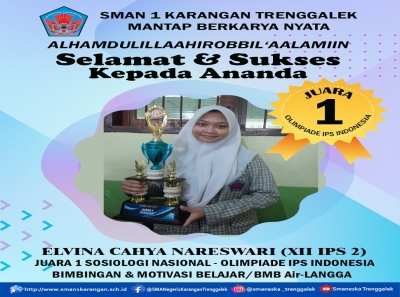 ELVINA CAHYA NARESWARI RAIH JUARA 1 SOSIOLOGI NASIONAL