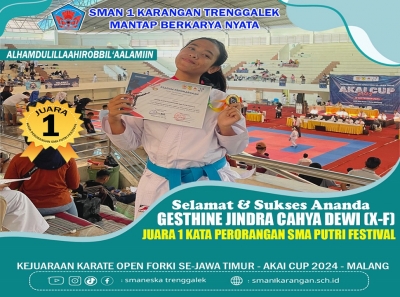 GESTHINE (X-F) SMAN 1 KARANGAN RAIH JUARA 1 KATA AKAI CUP 2024