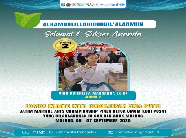 VINA A. M. (X-B) SMANESKA RAIH JUARA II LOMBA KARATE KATA 2025