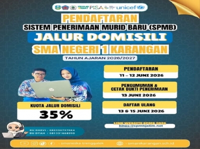 SPMB JALUR DOMISILI SMAN 1 KARANGAN TAHUN AJARAN 2026/2027