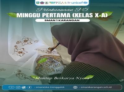 SMAN 1 KARANGAN ANGKAT BATIK IKON GUNUNGAN WAYANG PADA P5