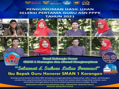 8 GURU HONORER SMAN 1 KARANGAN TRENGGALEK &ldquo;LULUS FORMASI&rdquo; SELEKSI GURU ASN PPPK TAHUN 2021