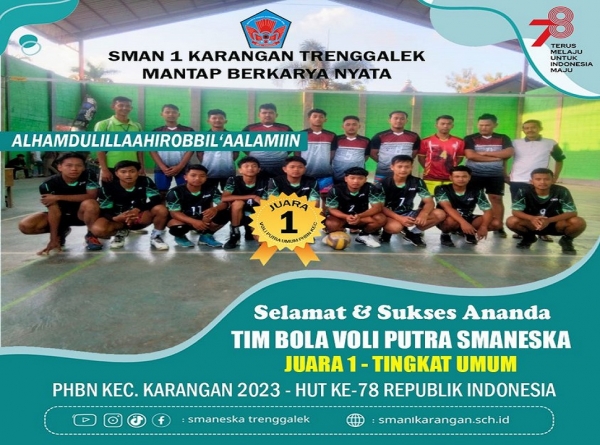 TIM VOLY PUTRA SMANESKA RAIH JUARA 1 KEC. KARANGAN