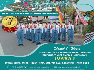 TIM GERAK JALAN PUTRI SMANESKA  NOMOR DADA 03 RAIH JUARA 1