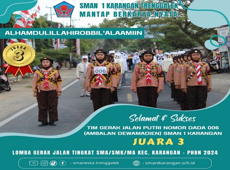 TIM GERAK JALAN PUTRI SMANESKA NOMOR DADA 06 RAIH JUARA 3