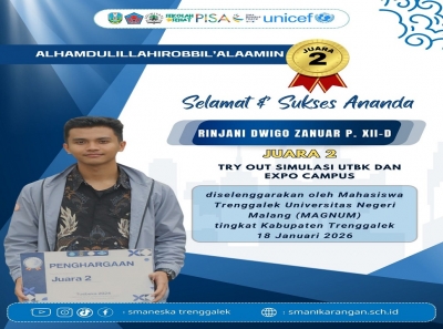 RINJANI DWIGO ZANUAR P. RAIH JUARA 2 TRY OUT SIMULASI UTBK