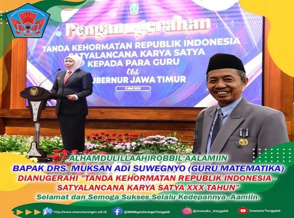 PENGANUGERAHAN SATYA LENCANA XXX KEPADA BAPAK MUKSAN ADI S.