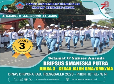 PELETON PUTRI SMAN 1 KARANGAN RAIH JUARA 1 GERAK JALAN