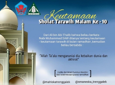 Keutamaan Sholat Tarawih Malam 10 Ramadhan