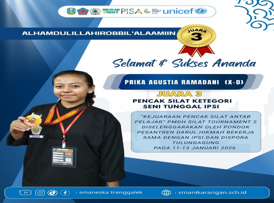 PRIKA AGUSTIA R. (X-D) SMANESKA RAIH JUARA 3 PENCAK SILAT