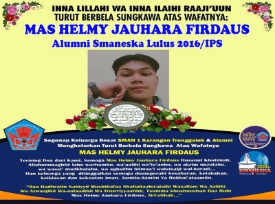 ALUMNI SMANESKA LULUSAN TAHUN 2016 MENINGGAL DUNIA