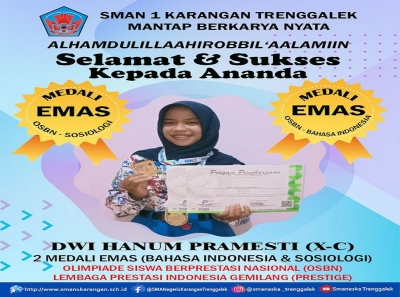 WAKIL KETUA OSIS SMAN 1 KARANGAN SABET 2 MEDALI EMAS NASIONAL