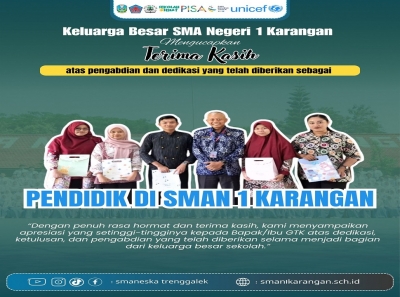 SMAN 1 KARANGAN SAMPAIKAN PENUGASAN 5 GTK SESUAI KEBIJAKAN
