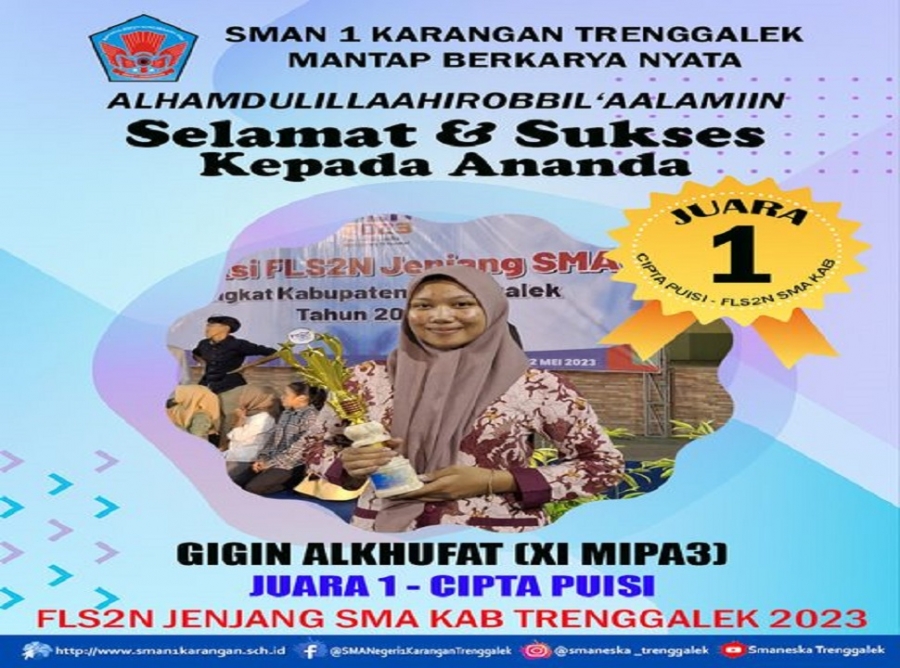 GIGIN ALKHUFAT SMANESKA RAIH JUARA 1 CIPTA PUISI FLS2N 2023