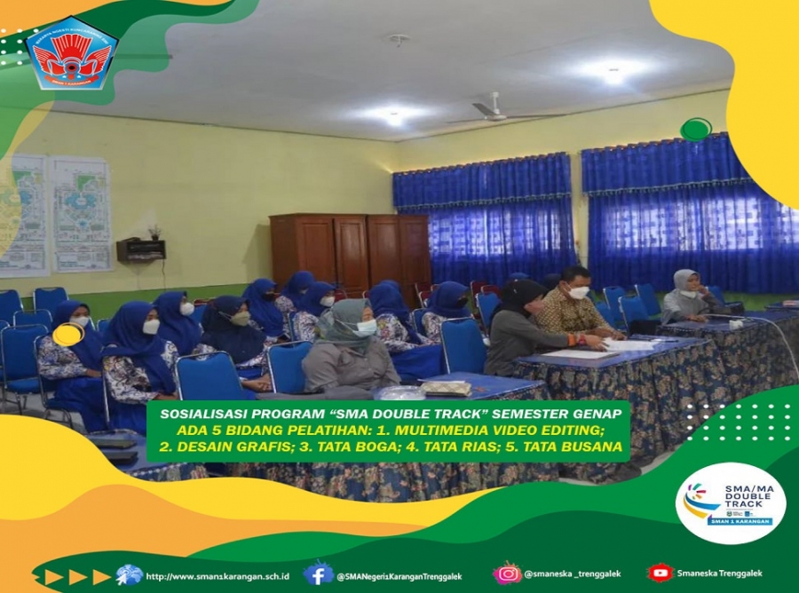 SISWA-SISWI SMAN 1 KARANGAN TRENGGALEK PENUH SEMANGAT IKUTI SOSIALISASI PROGRAM &ldquo;SMA DOUBLE TRACK&rdquo;