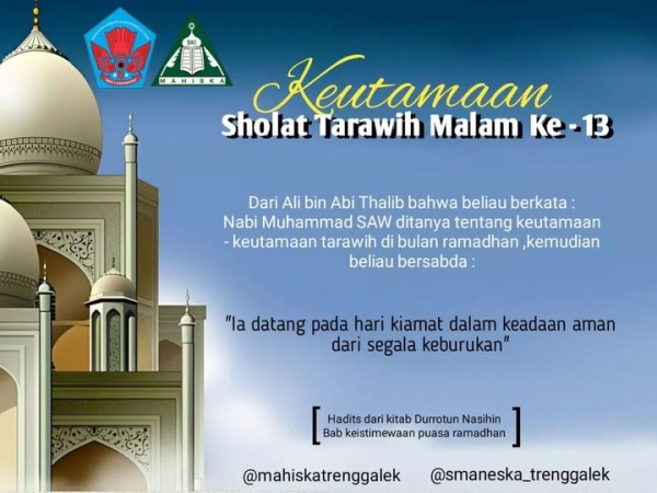 Keutamaan sholat tarawih malam 13 ramadhan