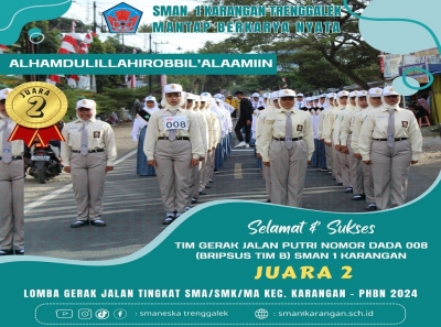 TIM GERAK JALAN PUTRI SMANESKA NOMOR DADA 08 RAIH JUARA 2