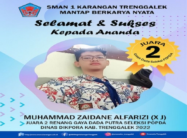 MUHAMMAD ZAIDANE MERAIH JUARA 2 RENANG GAYA DADA