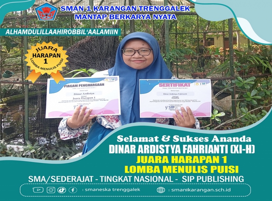 DINAR ARDISTYA F. (XI-H) RAIH JUARA HARAPAN 1 CIPTA PUISI NASIONAL