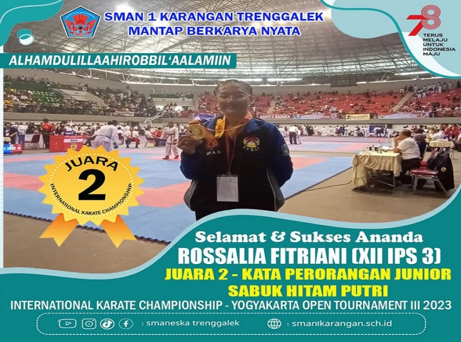 ROSSALIA (XII IPS 3) RAIH &ldquo;JUARA 2 KATA PERORANGAN JUNIOR 2023