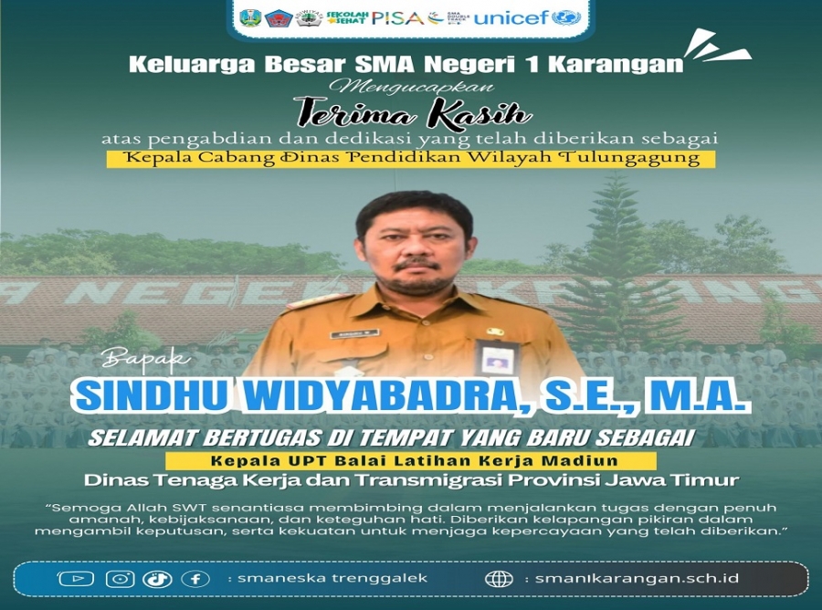 BAPAK SINDHU KACABDIN TULUNGAGUNG KINI PINDAH TUGAS