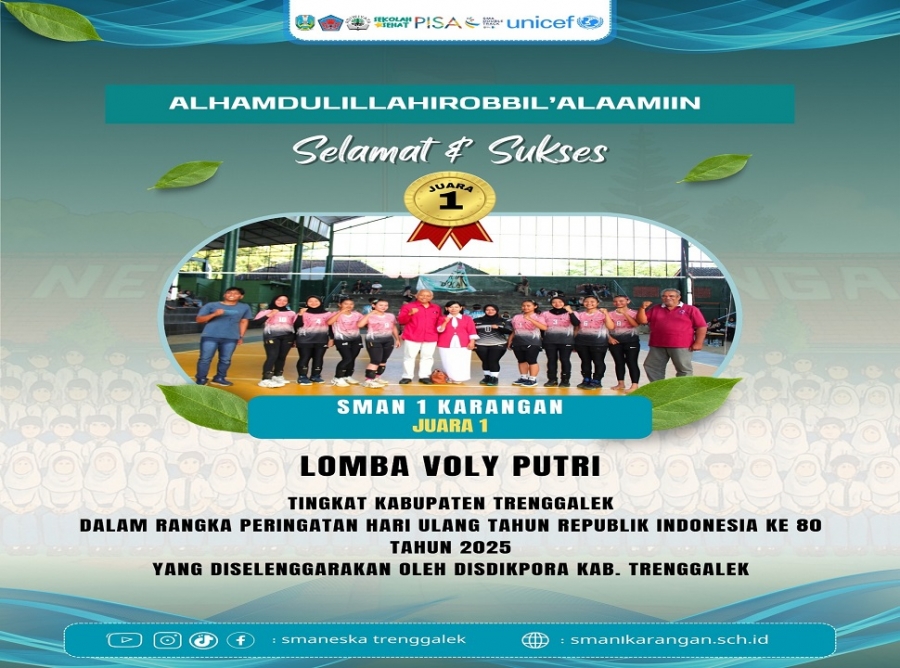 SMANESKA RAIH JUARA 1 LOMBA VOLI PUTRI KAB.TRENGGALEK