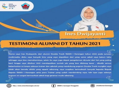 Testimoni Pogram Double Track Multimedia SMA Negeri 1 Karangan