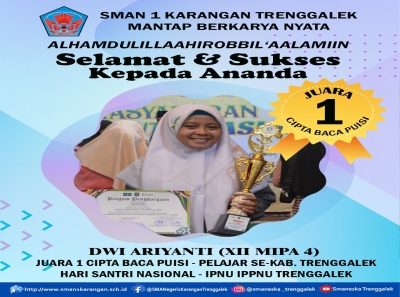 DWI ARIYANTI SMANESKA RAIH JUARA 1 LOMBA CIPTA BACA PUISI