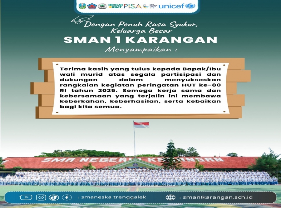 TERIMAKASIH ATAS DUKUNGAN BAPAK IBU WALI MURID SMAN 1 KARANGAN