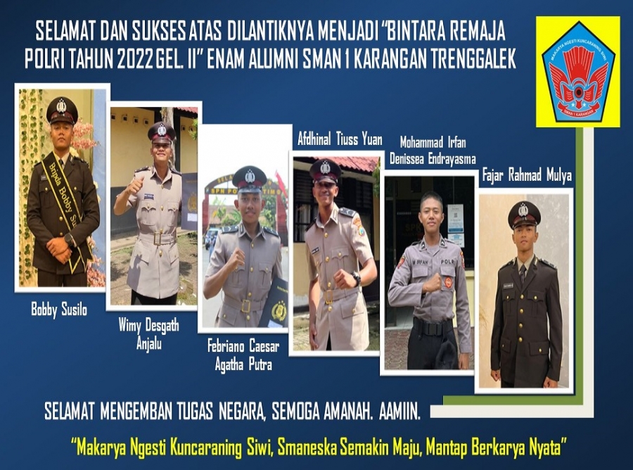 6 ALUMNI SMAN 1 KARANGAN DILANTIK MENJADI BINTARA POLRI