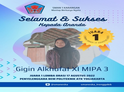 GIGIN ALKHUFAT (XI MIPA3) KEMBALI RAIH PRESTASI TINGKAT NASIONAL