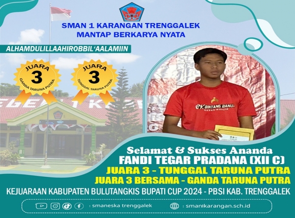 FANDI SMANESKA RAIH JUARA 3 TUNGGAL &amp; GANDA BULU TANGKIS
