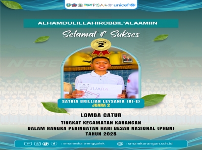 SATRIA B.L(XI-E) RAIH JUARA 2 LOMBA CATUR KEC. KARANGAN