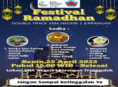 AYO DATANG DAN APRESIASI DENGAN CARA MEMBELI PRODUK-PRODUK PROGRAM DOUBLE TRACK SISWA-SISWI SMAN 1 KARANGAN