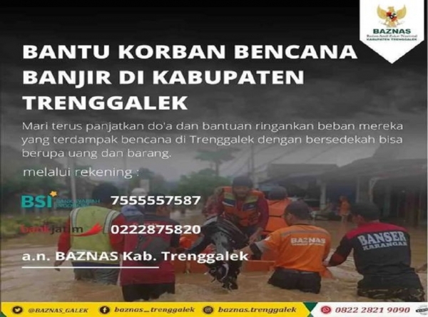 BANTU KORBAN BENCANA BANJIR DI KABUPATEN TRENGGALEK