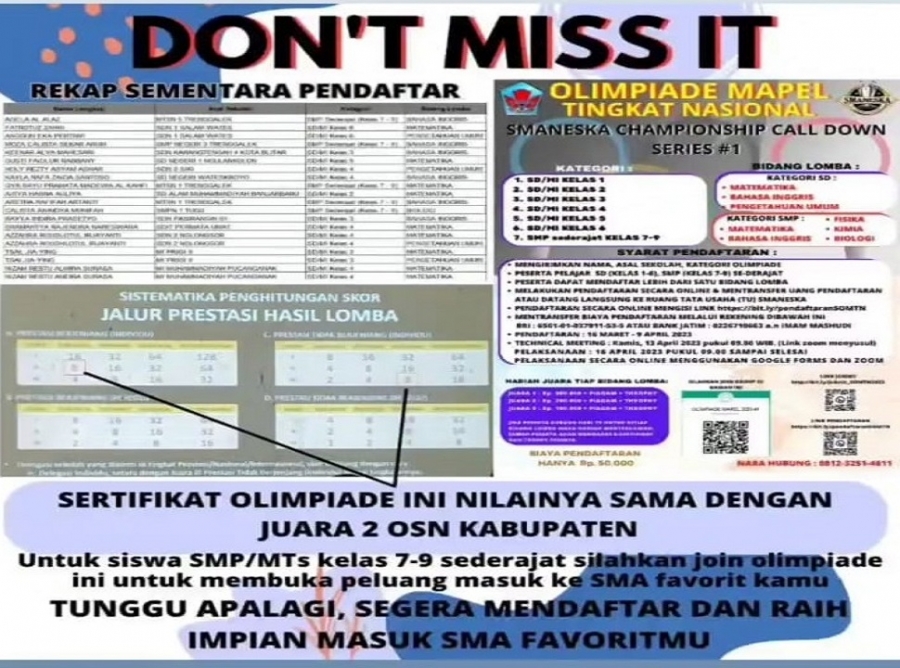 IKUTI EVENT BESAR SMAN 1 KARANGAN TINGKAT NASIONAL TAHUN 2023