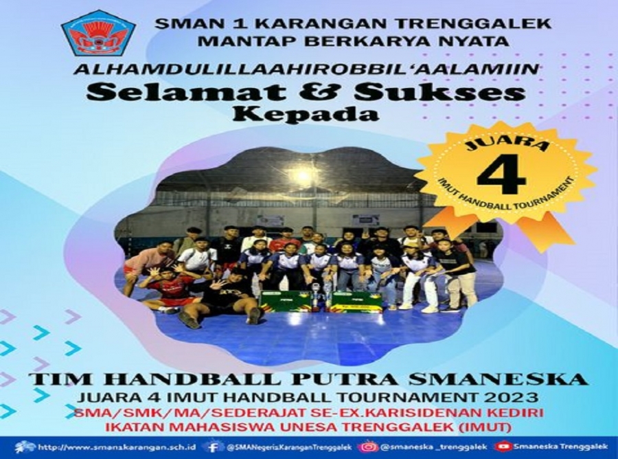 HANDBALL PUTRA SMAN 1 KARANGAN RAIH JUARA 4 SE - KARISIDENAN