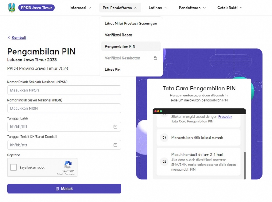 PELAYANAN PENGAMBILAN PIN DI LAB KOMPUTER SMAN 1 KARANGAN