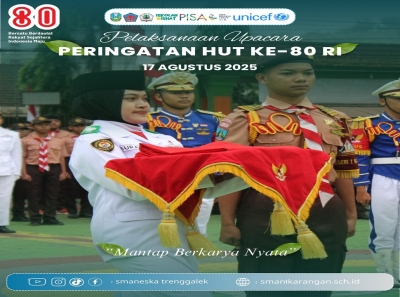 SMAN 1 KARANGAN SUKSES GELAR UPACARA HUT KE-80 KEMERDEKAAN RI