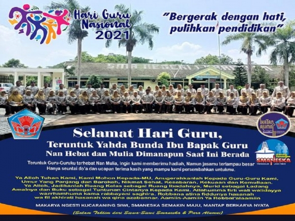 SISWA-SISWI SMAN 1 KARANGAN TRENGGALEK &amp; PARA ALUMNI MENGHATURKAN SELAMAT HARI GURU